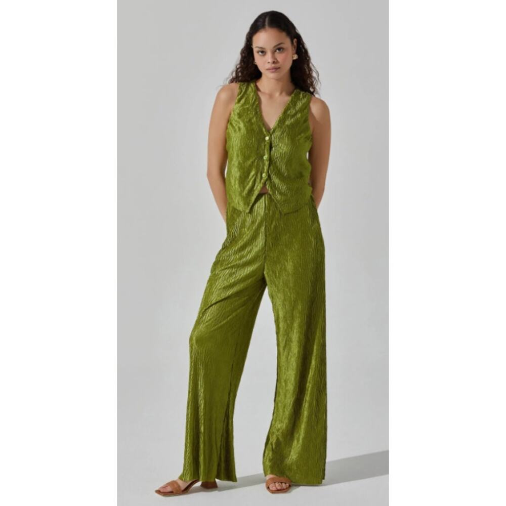 ASTR the Label Plissé Wide‎ Leg Pants Size XL